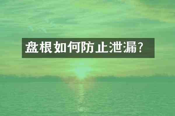 盘根如何防止泄漏？