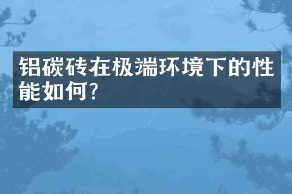铝碳砖在极端环境下的性能如何?