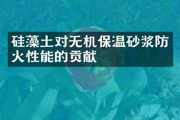 硅藻土对无机保温砂浆防火性能的贡献