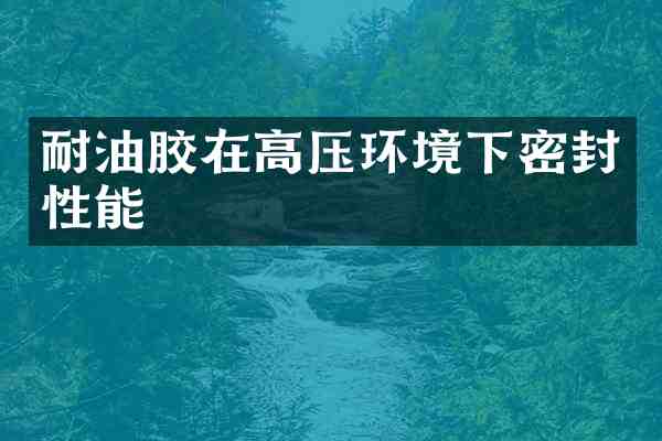 耐油胶在高压环境下密封性能
