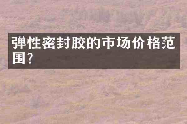 弹性密封胶的市场价格范围?