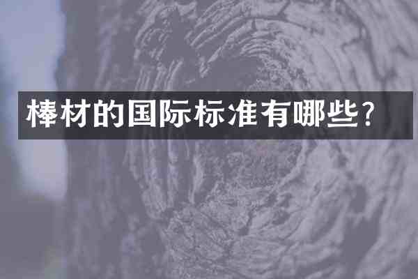 棒材的国际标准有哪些?