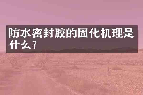 防水密封胶的固化机理是什么?