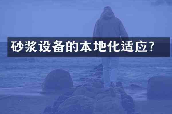 砂浆设备的本地化适应?