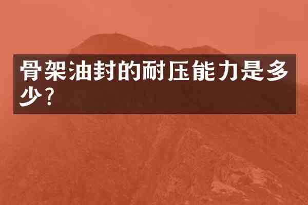 骨架油封的耐压能力是多少?