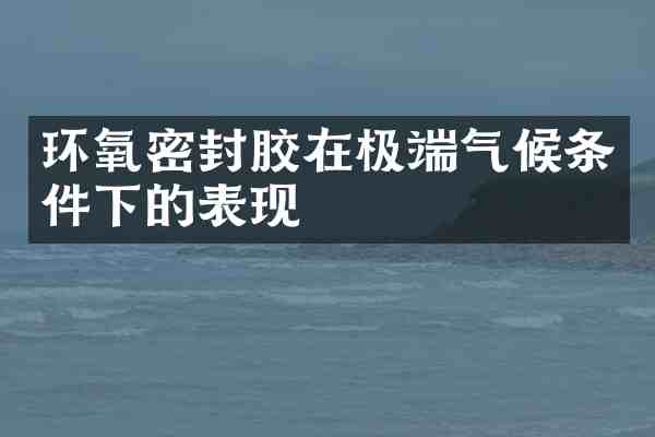 环氧密封胶在极端气候条件下的表现