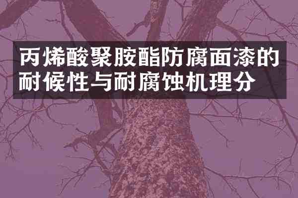 丙烯酸聚胺酯防腐面漆的耐候性与耐腐蚀机理分析