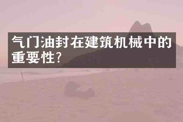 气门油封在建筑机械中的重要性？
