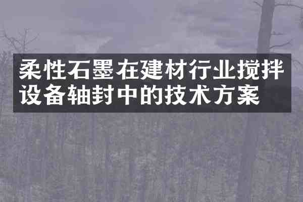 柔性石墨在建材行业搅拌设备轴封中的技术方案