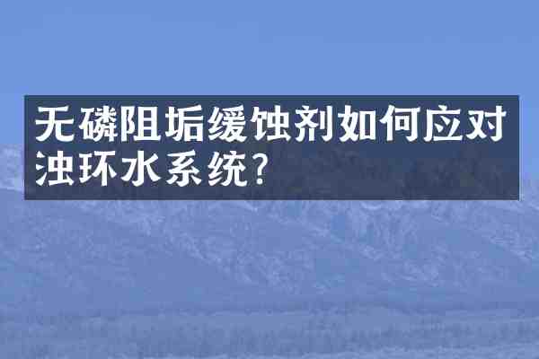 无磷阻垢缓蚀剂如何应对浊环水系统?