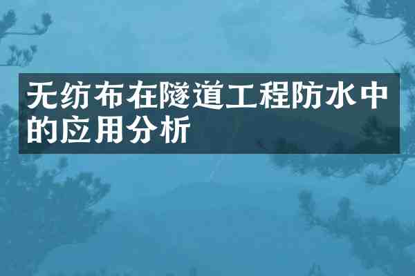 无纺布在隧道工程防水中的应用分析