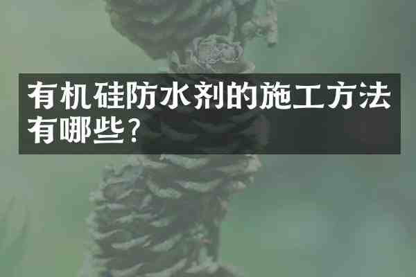 有机硅防水剂的施工方法有哪些？