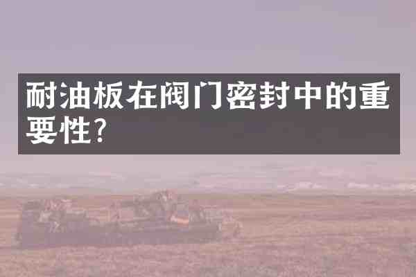 耐油板在阀门密封中的重要性?