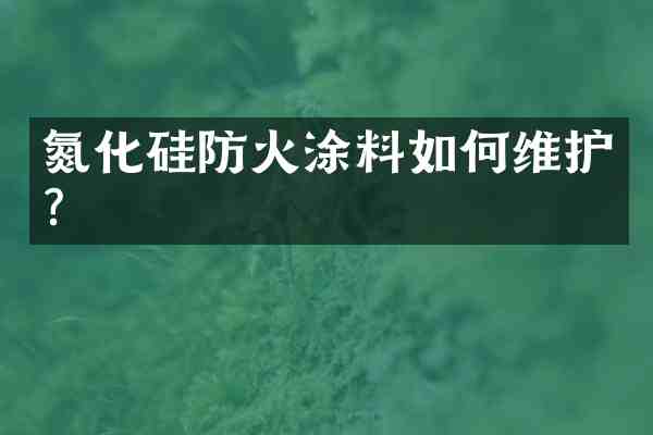 氮化硅防火涂料如护?