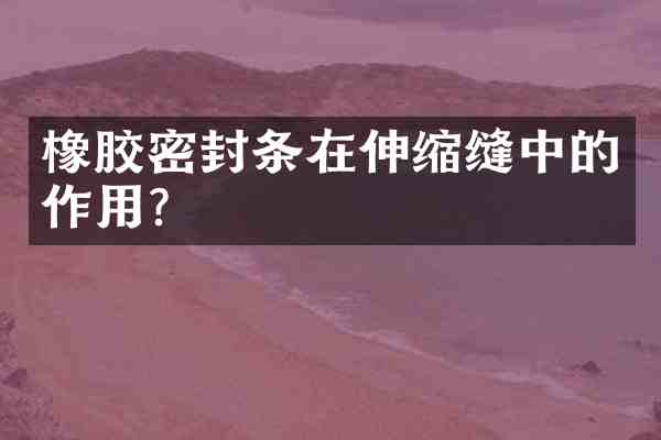 橡胶密封条在伸缩缝中的作用？