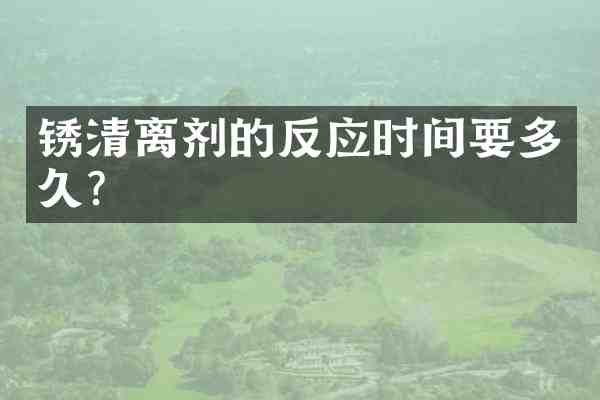 锈清离剂的反应时间要多久？