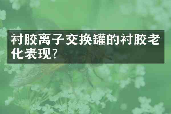 衬胶离子交换罐的衬胶老化表现?