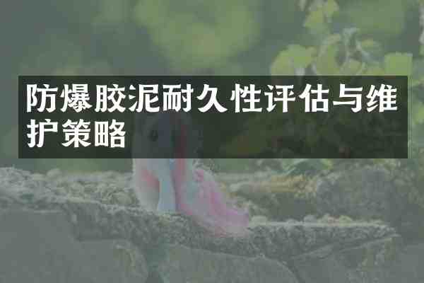 防爆胶泥耐久性评估与维护策略