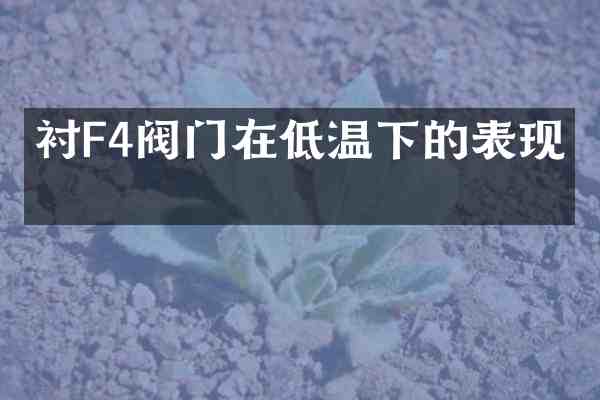 衬F4阀门在低温下的表现?