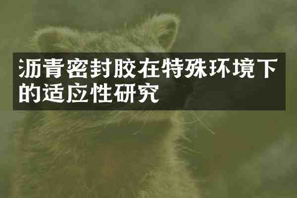 沥青密封胶在特殊环境下的适应性研究