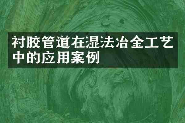 衬胶管道在湿法冶金工艺中的应用案例