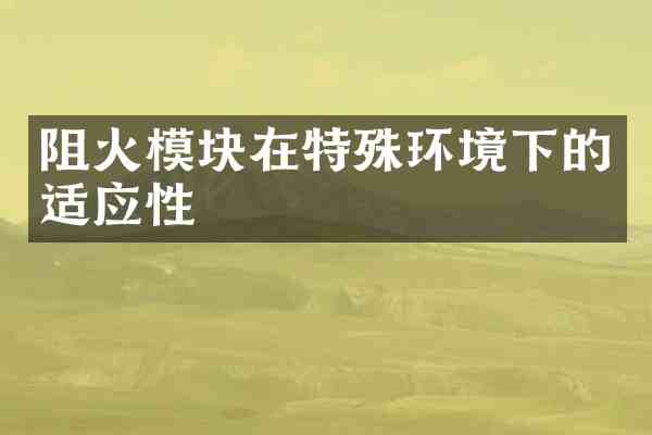 阻火模块在特殊环境下的适应性