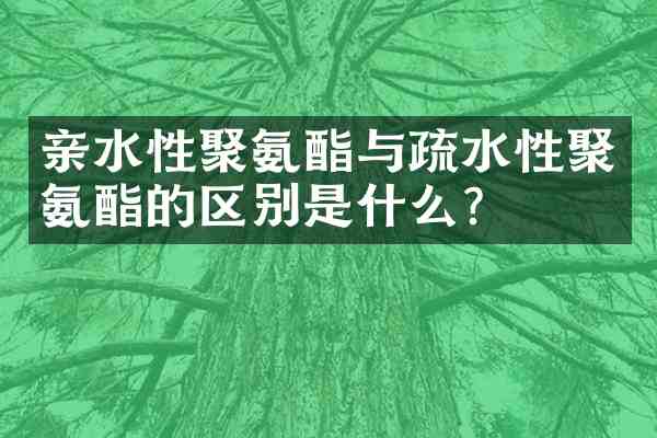 亲水性聚氨酯与疏水性聚氨酯的区别是什么?