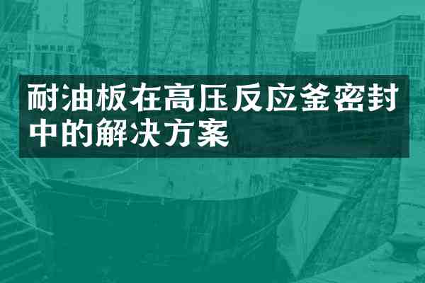 耐油板在高压反应釜密封中的解决方案