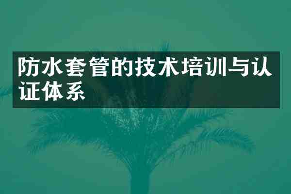 防水套管的技术培训与认证体系