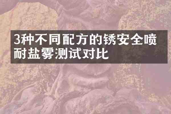 3种不同的锈安全喷剂耐盐雾测试对比