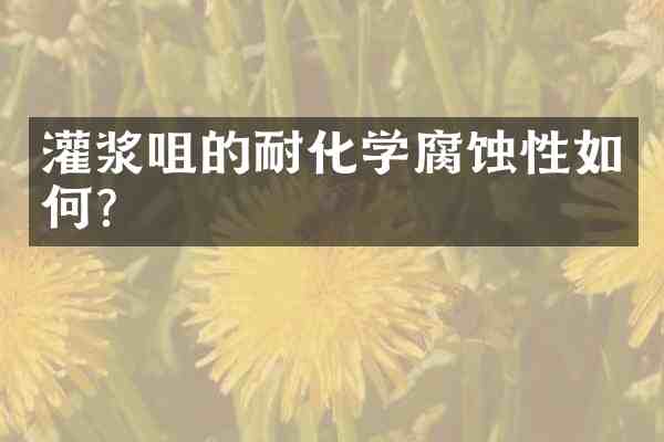 灌浆咀的耐化学腐蚀性如何?
