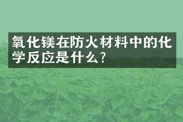 氧化镁在防火材料中的化学反应是什么？