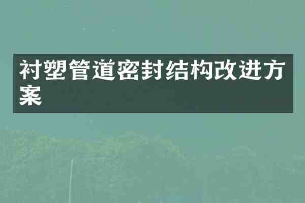 衬塑管道密封结构改进方案