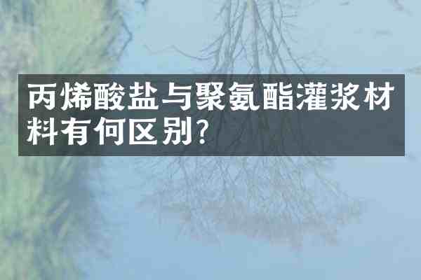 丙烯酸盐与聚氨酯灌浆材料有何区别?