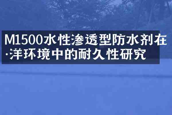 M1500水性渗透型防水剂在海洋环境中的耐久性研究