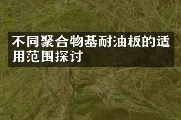 不同聚合物基耐油板的适用范围探讨