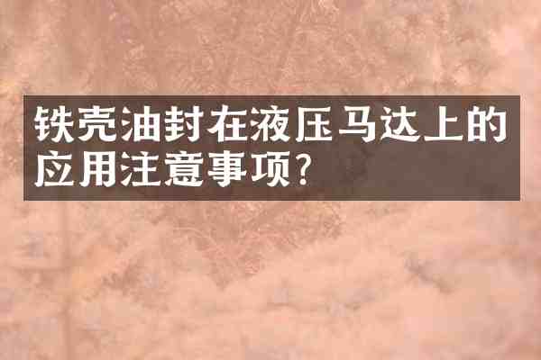 铁壳油封在液压马达上的应用注意事项？