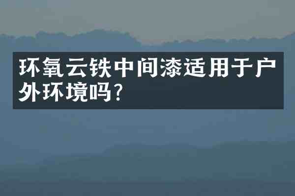环氧云铁中间漆适用于户外环境吗?