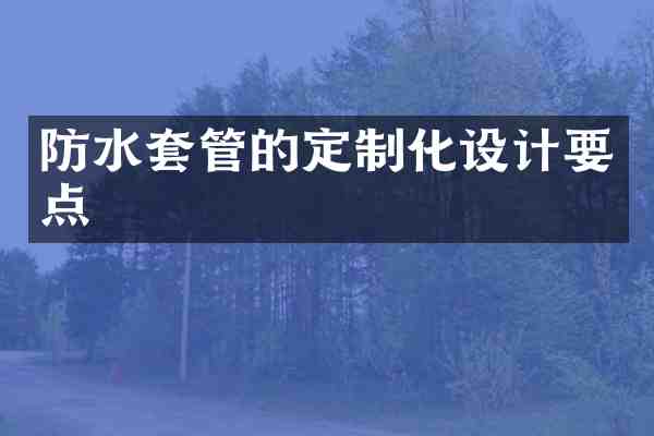 防水套管的定制化设计要点