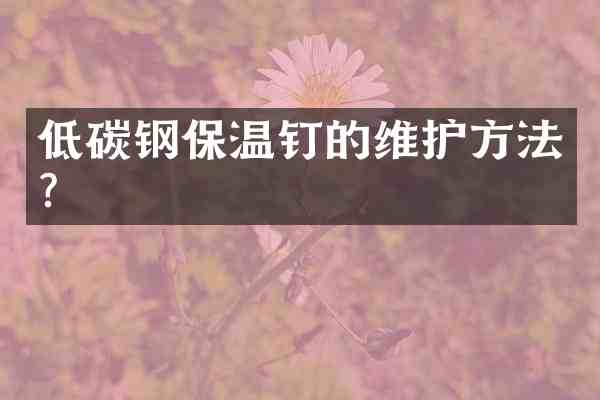 低碳钢保温钉的维护方法?