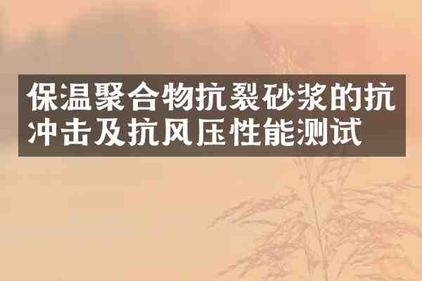保温聚合物抗裂砂浆的抗冲击及抗风压性能测试