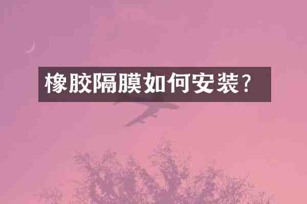 橡胶隔膜如何安装?