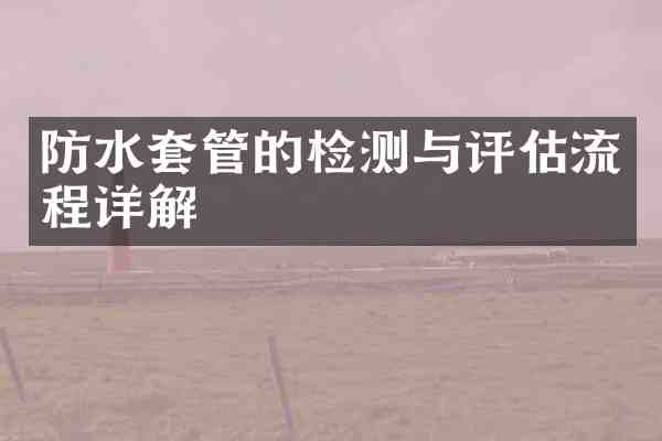 防水套管的检测与评估流程详解