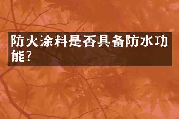 防火涂料是否具备防水功能？
