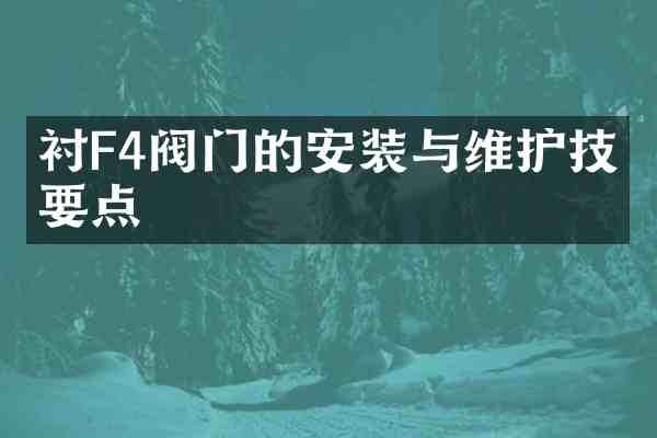 衬F4阀门的安装与维护技术要点