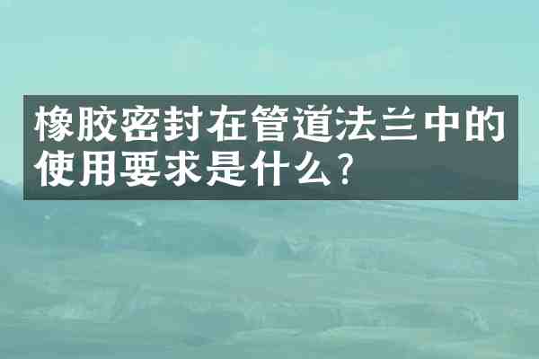 橡胶密封在管道法兰中的使用要求是什么?