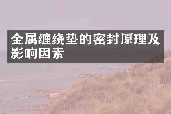 金属缠绕垫的密封原理及影响因素