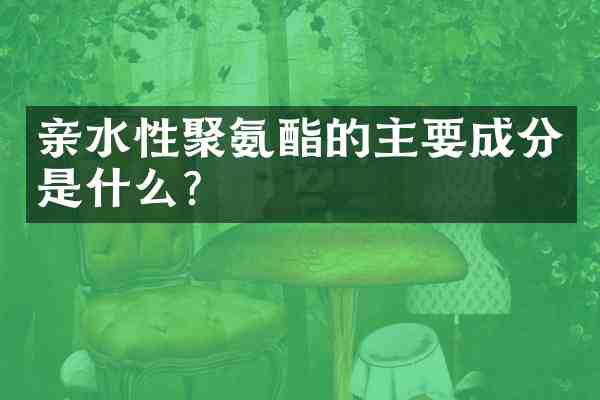 亲水性聚氨酯的主要成分是什么?
