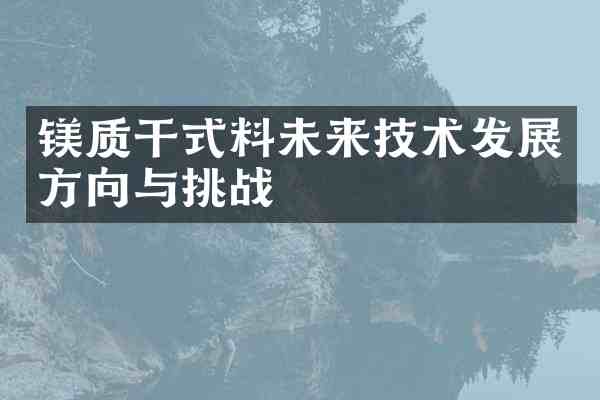 镁质干式料未来技术发展方向与挑战