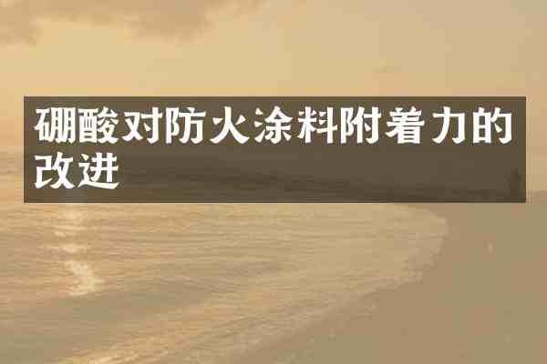 硼酸对防火涂料附着力的改进